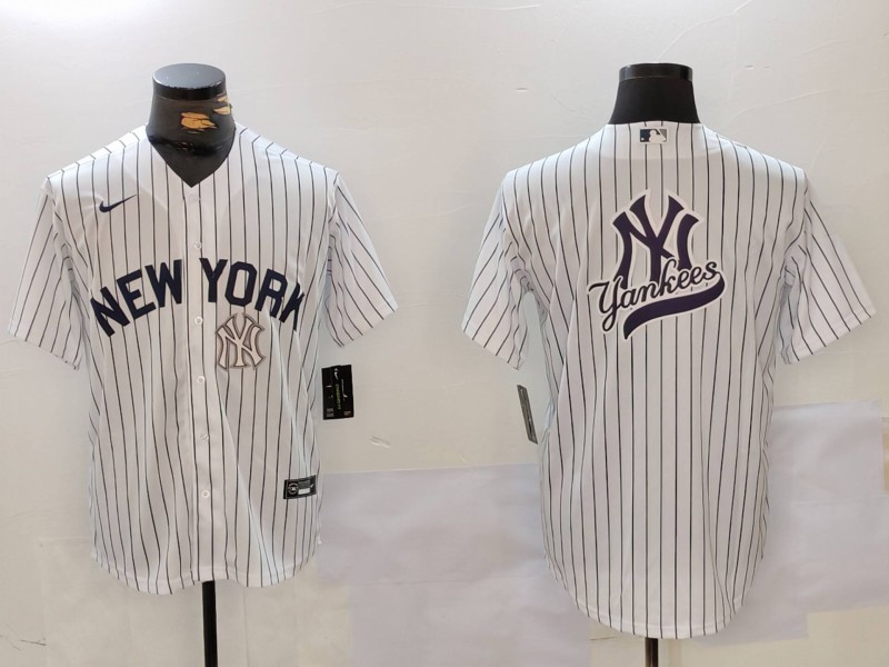 Men New York Yankees Blank White stripe Game 2024 Nike MLB Jersey style 91011